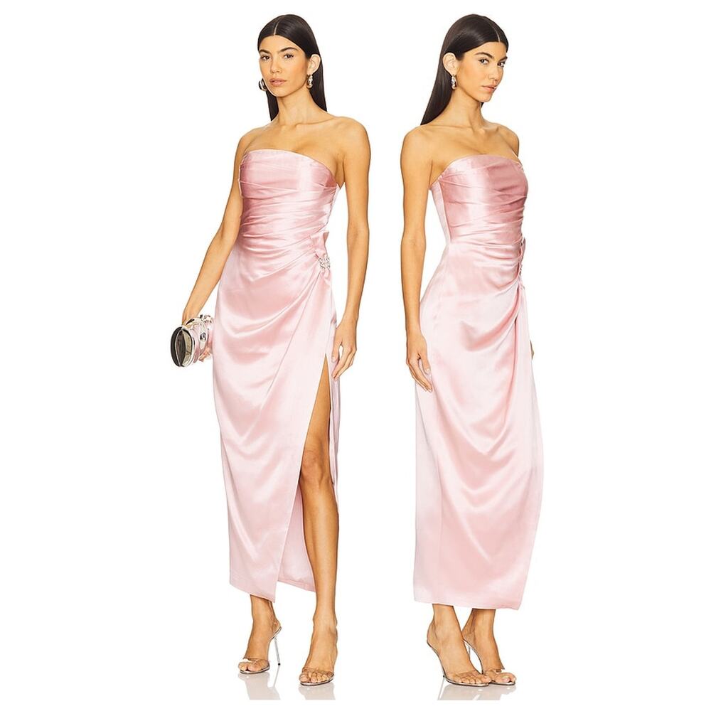 Nana Jacqueline Emilia Satin Dress Strapless Formal Party Wedding Prom Hoco XS